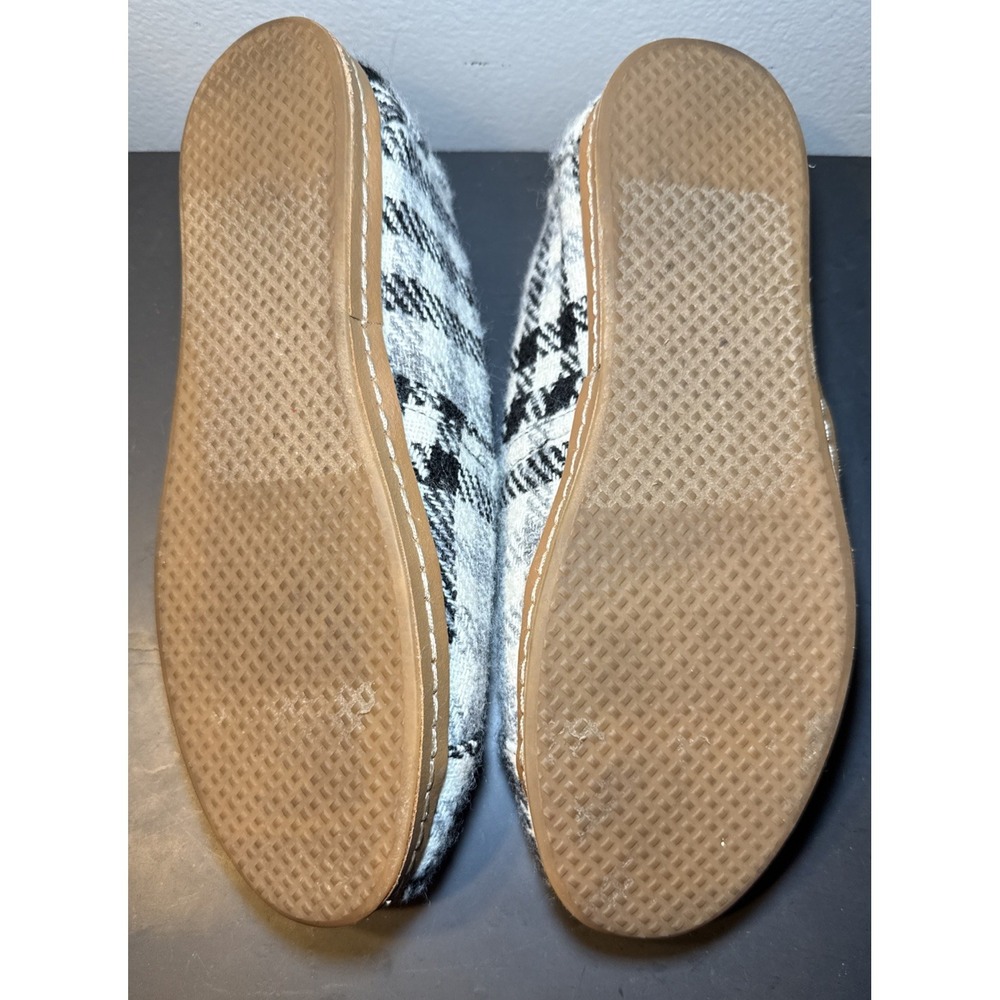 Toms Alpargata Womens 8 Wool Blend Leather Wrapped Faux Fur‎ Lined Plaid Slip On - Picture 7 of 7